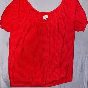 Madewell puffy sleeve red top
